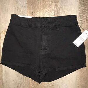 Kendall & Kylie black high wasted jean shorts.